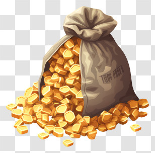Gold Coins - Bag Of Gold Nuggets Transparent PNG