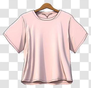 Realistic 3d Style T Shirt - Pink T-Shirt Illustration On Hanger Transparent PNG