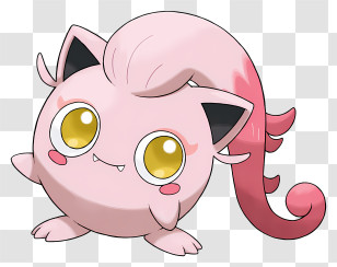 Scream Tail - Pink Cartoon Character With Big Eyes Transparent PNG