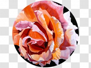 Garden Roses Work Of Art Painting Canvas - Cut Flowers - Peach Rosette Transparent PNG