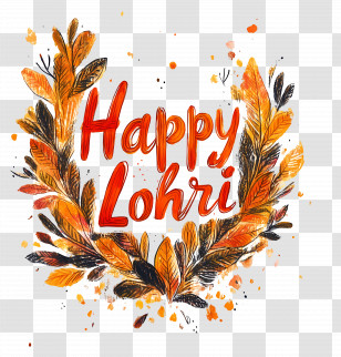 Happy Lohri - Autumn Leaves Happy Lohri Greeting Transparent PNG