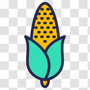 Maize - Simple Corn Illustration In Cartoon Style Transparent PNG