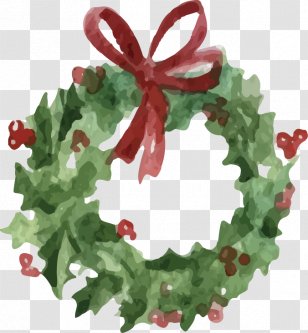 Wreath Christmas - Watercolor Painting - Vector Hand-painted Transparent PNG