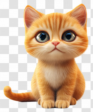 Lovely Cat - Cute Kitten With Big Eyes Transparent PNG