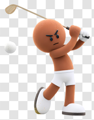 Playing Golf - Cartoon Golfer Swinging Club Transparent PNG