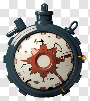 Flat Timer Bomb - Mechanical Stopwatch Transparent PNG