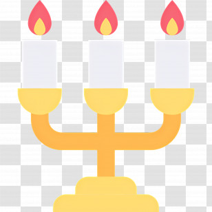 Candle Lighting - Candelabra With Three Lit Candles Transparent PNG