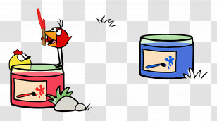 Peep And The Big Wide World - Birds With Paint Cans Transparent PNG