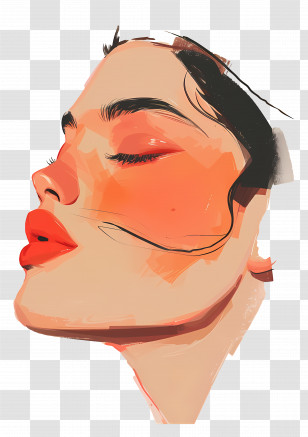 Cheek Blush - Modern Artistic Face Illustration With Abstract Style Transparent PNG