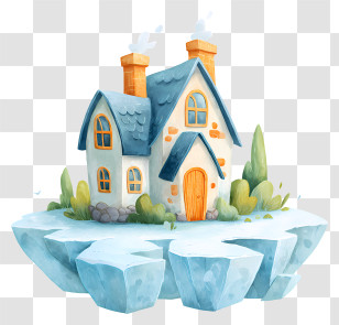 Icy House - Small Cute Doodle House Transparent PNG