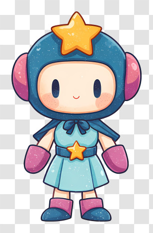 Acrobat Aqua - Cute Star Helmet Space Girl Character Transparent PNG