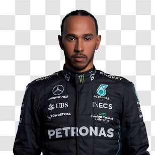 Lewis Hamilton - Race Car Driver In Black Suit Transparent PNG
