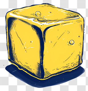 Cube - Yellow Cube Butter Drawing Transparent PNG