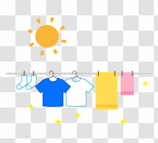 Laundry - Clean Laundry Hanging Under The Sun Transparent PNG
