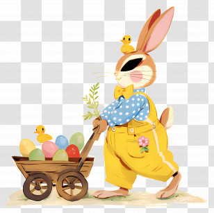Easter Bunny - Easter Bunny With Eggs Transparent PNG