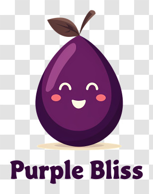 Purple Bliss Logo - Purple Bliss Smiling Fig Mascot Transparent PNG