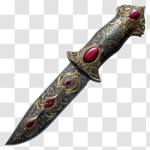 Knife - Ornate Decorative Knife Transparent PNG