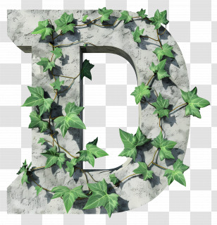 Letter D - Ivy-Covered Stone Letter D Transparent PNG