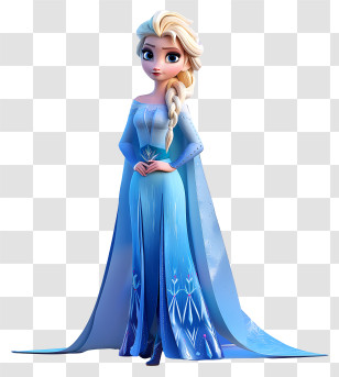 Frozen Elsa Princess - Ice Queen In Blue Fantasy Dress Transparent PNG