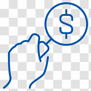 Magnifier Money - Hand Holding Dollar Sign Symbol Transparent PNG