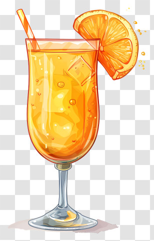 Orange Juice - Orange Cocktail With Ice And Citrus Garnish Transparent PNG