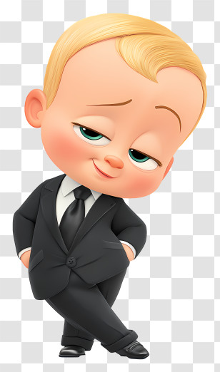 Boss Baby - Chic Boss Baby In Black Suit Transparent PNG