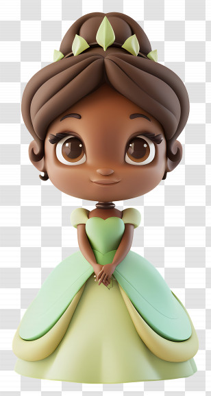 Tiana Princess - Princess In Green Dress Transparent PNG