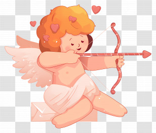 Cute Cupid - Cartoon Cupid Illustration With Bow And Arrow Transparent PNG