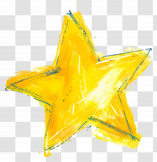 Yellow Star - Yellow Sketch Star Illustration Transparent PNG