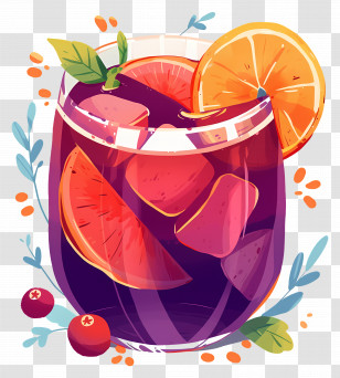 National Sangria Day - Fruit Punch Drink Illustration Transparent PNG