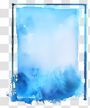 Rectangle Blue Frame - Blue Watercolor Frame Decoration Transparent PNG
