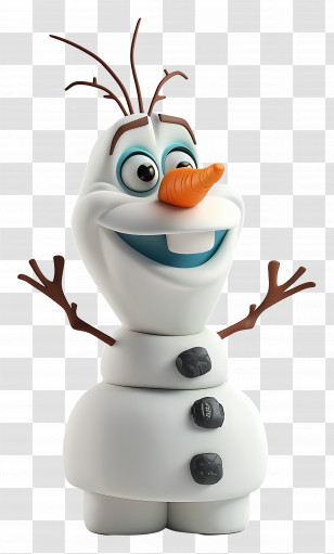 Olaf - Cheerful Animated Snowman Character Transparent PNG