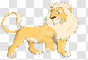 Lion Whiskers Dog Cat Roar - Fictional Character - Golden Standing Transparent PNG