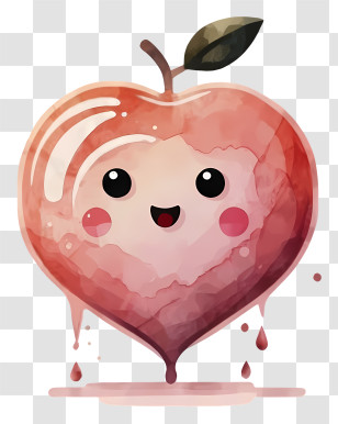 Cartoon Apple - Cute Smiling Fruit Illustration Transparent PNG