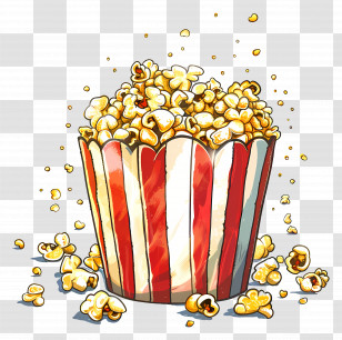 Pop Corn - Popcorn Bucket Illustration For Movie Nights Transparent PNG