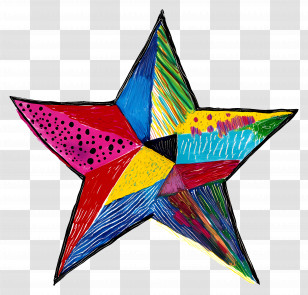 Doodle Star - Colorful Hand-Drawn Abstract Star Art Transparent PNG