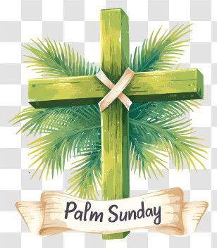 Palm Sunday - Palm Sunday Cross With Palm Leaves Transparent PNG