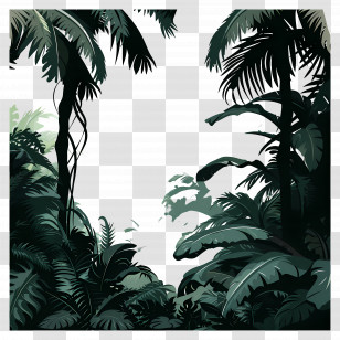 Jungle - Tropical Jungle With Lush Green Foliage Transparent PNG