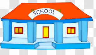 Luxury Real Estate - Colorful Cartoon School Building Transparent PNG