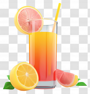 3d Juice - Refreshing Citrus Juice Illustration Transparent PNG