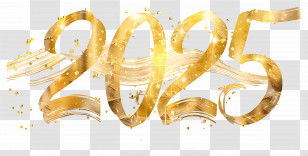 2025 Gold - Golden 2025 Celebration Text Transparent PNG