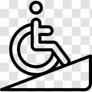 Wheelchair Ramp - Wheelchair Accessibility Symbol With Ramp Transparent PNG