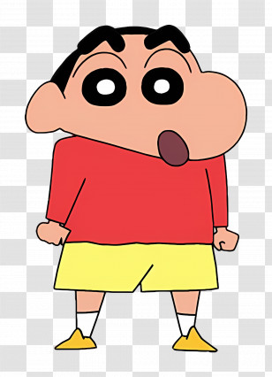 Shinchan - Funny Cartoon Boy Character Illustration Transparent PNG