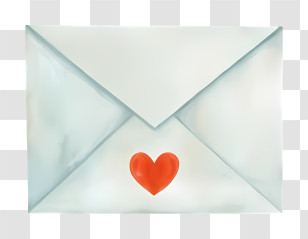 Mail - Romantic Envelope With Heart Seal Transparent PNG