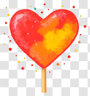 Colorful Lollipop - Red Heart Lollipop Candy Transparent PNG
