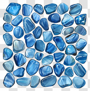 Blue Contour Pebbles - Polished Blue Stones Illustration Transparent PNG