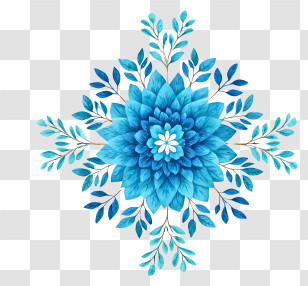 Blue Mandala Patterns - Intricate Blue Floral Design Transparent PNG