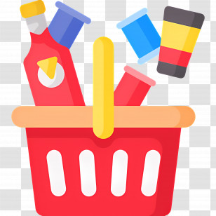 Shopping Basket - Shopping Basket With Groceries Transparent PNG