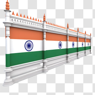 Tiranga Border - Indian Flag Fence Representation Transparent PNG