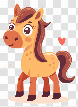Cute Horse - Adorable Cartoon Horse Illustration Transparent PNG